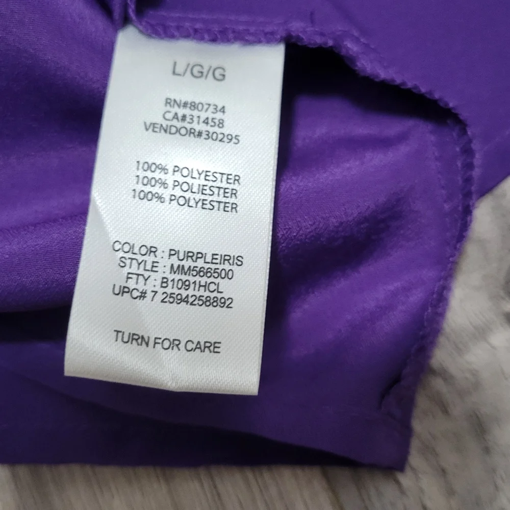 Zipper Back Tank - Ruffle Front - Purple - Large - Picture 4 of 4